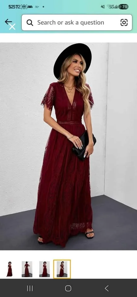 Red Lace Maxi Dress image indicator(4)