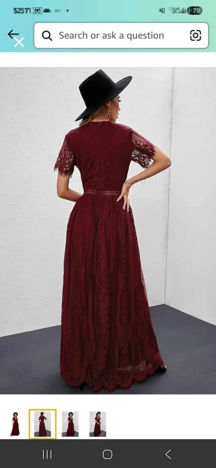 Red Lace Maxi Dress image indicator(5)