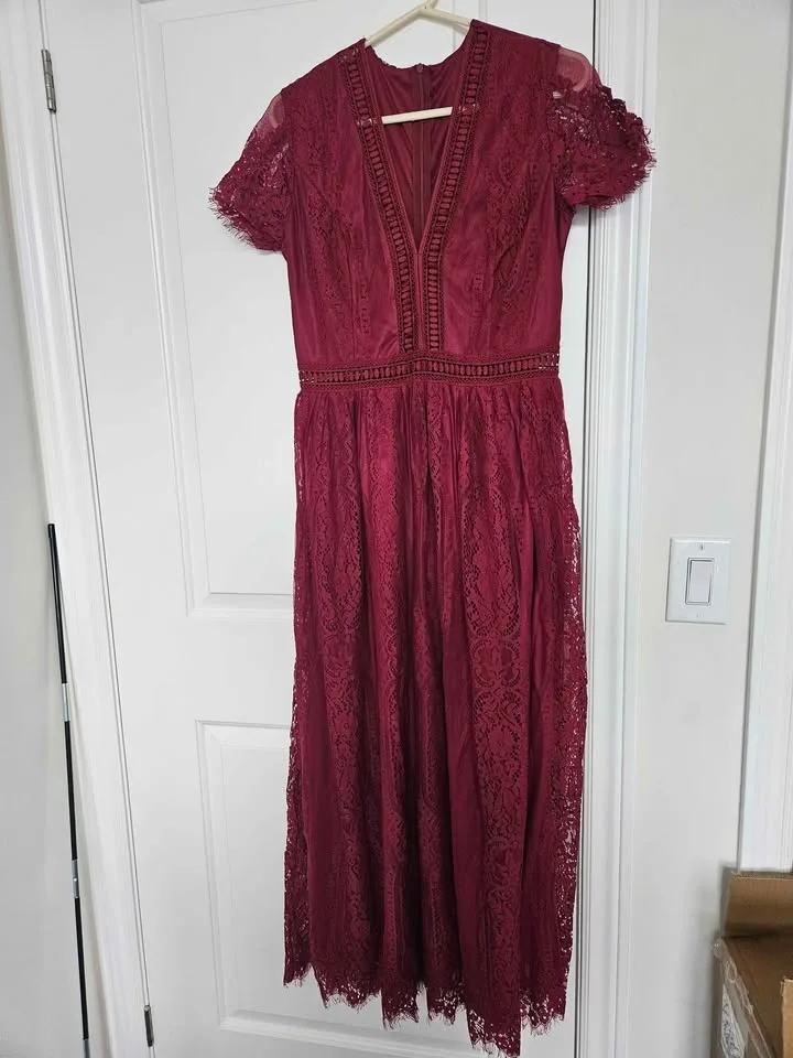 Red Lace Maxi Dress image indicator(6)