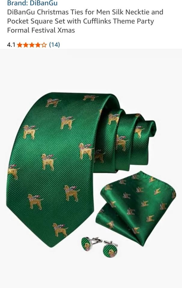 Green Christmas tie set