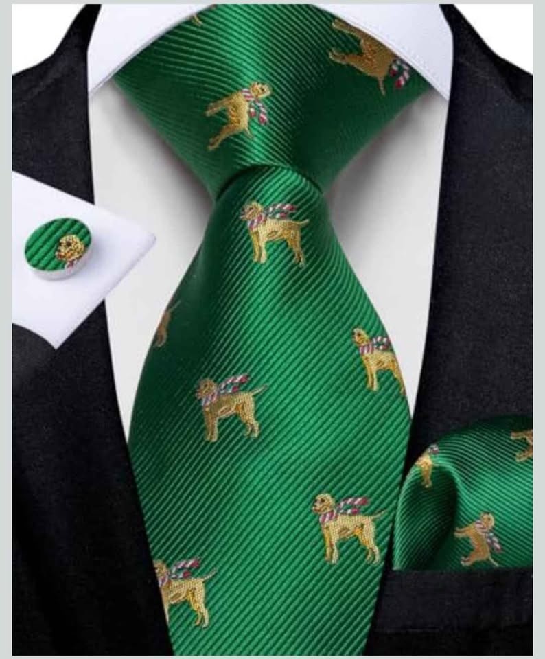 Green Christmas tie set - photo 2