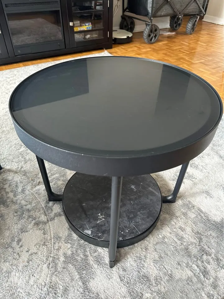 Ikea FRÖTORP Coffee & Side Table (Steel & Glass) image indicator(3)