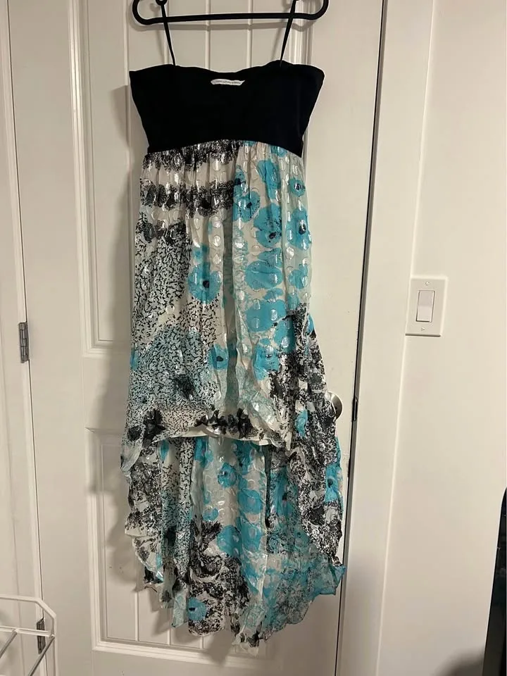 Diane Von Furstenberg Silver metallic Dot maxi dress