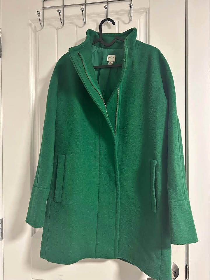 JCrew City Coat Emerald Green size 8
