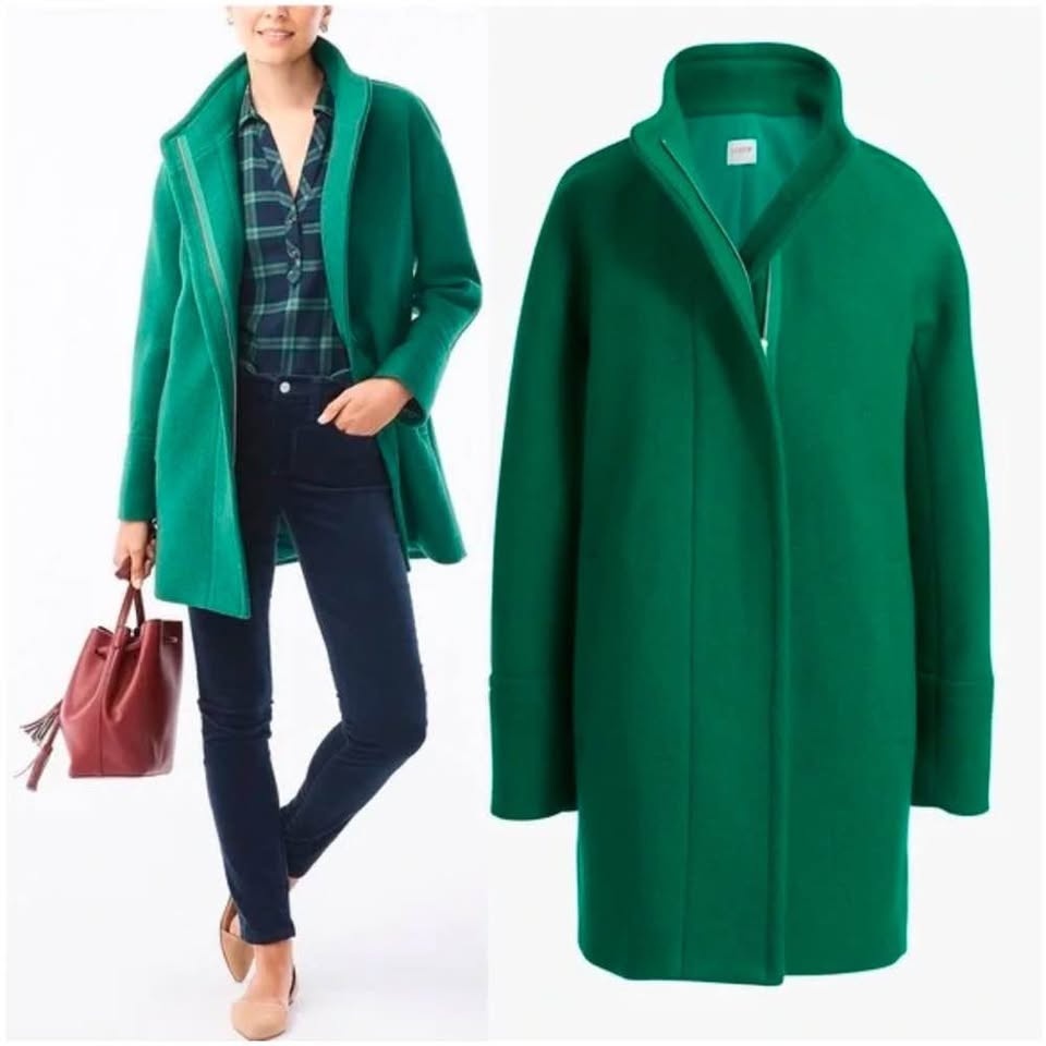 JCrew City Coat Emerald Green size 8 - photo 3