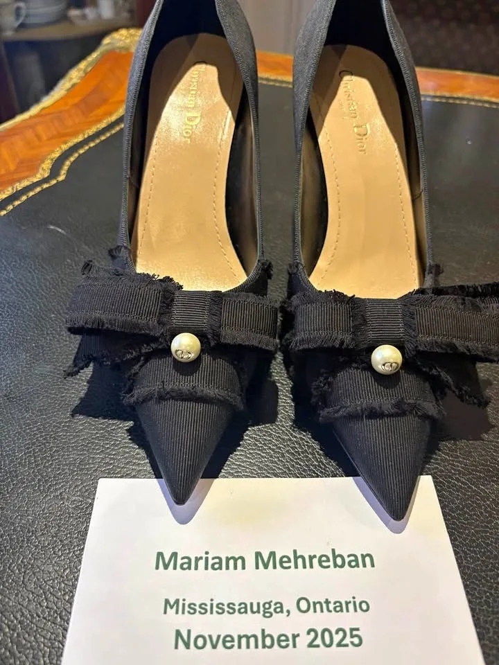 Christian Dior ADIORABLE PUMP BLACK FRINGED GROSGRAIN