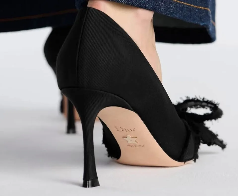 Christian Dior ADIORABLE PUMP BLACK FRINGED GROSGRAIN image indicator(7)