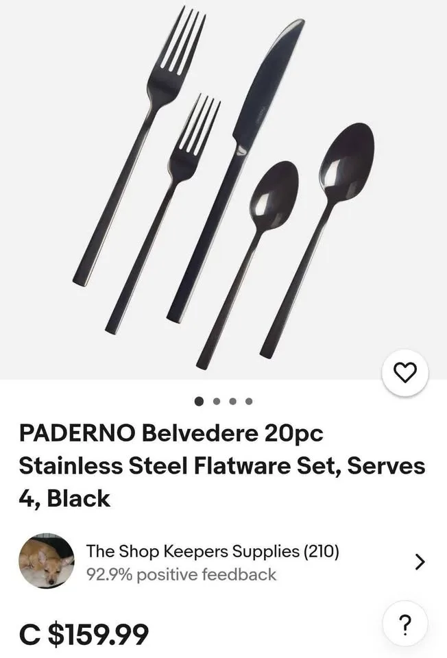 Paderno Dinnerware Set New Black Gloss Finish image indicator(2)