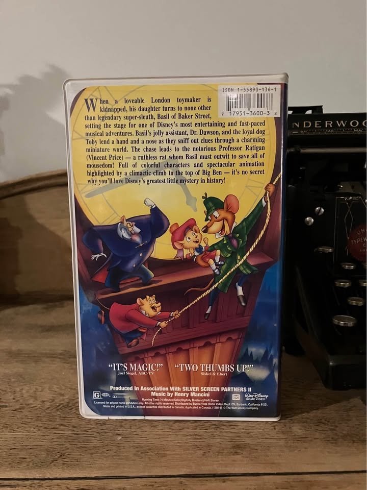 Disney Great Mouse Detective VHS - photo 2