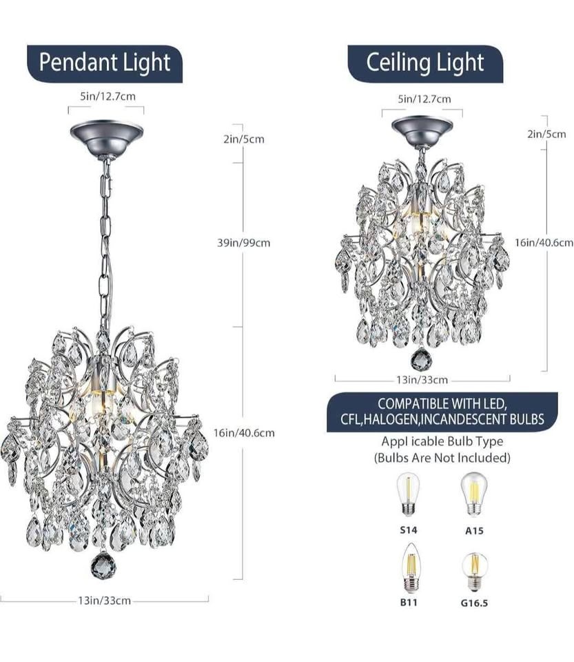 Bestier Crystal Raindrop Chandelier - photo 2