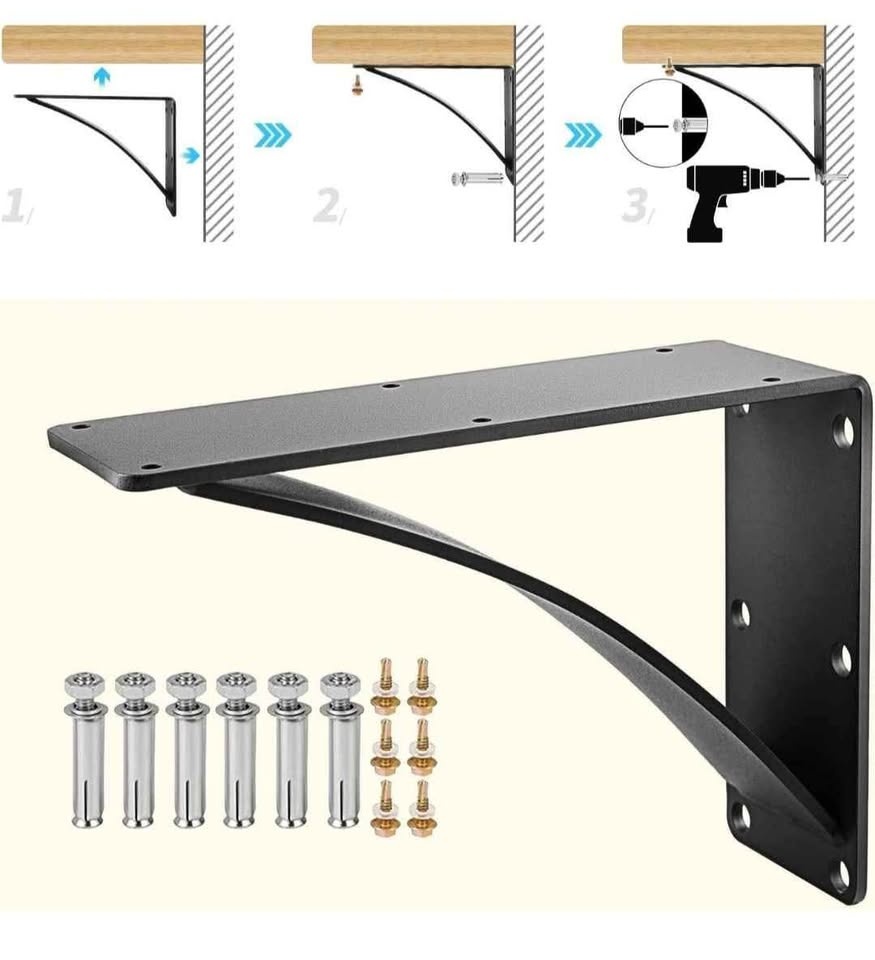 Shelf Brackets 10 x 12 x 2.5" Steel 450LBS Load Capacity - photo 4