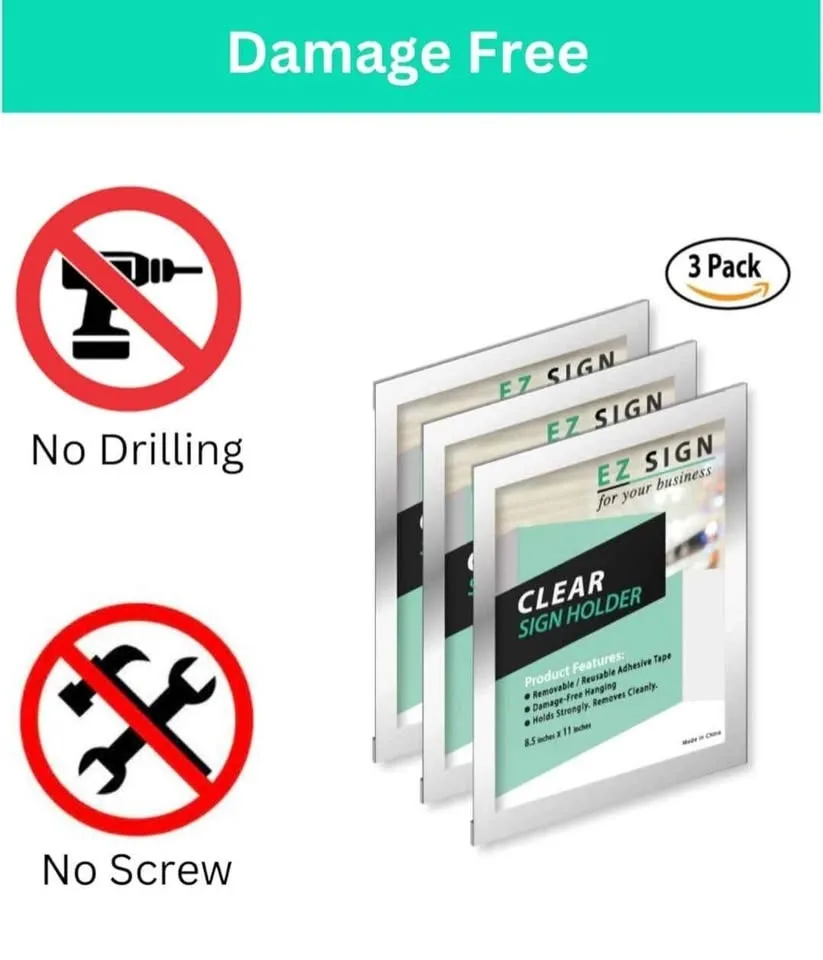 Wall Mount Sign Holder 8.5 x 11 - silver 10 pack image indicator(4)