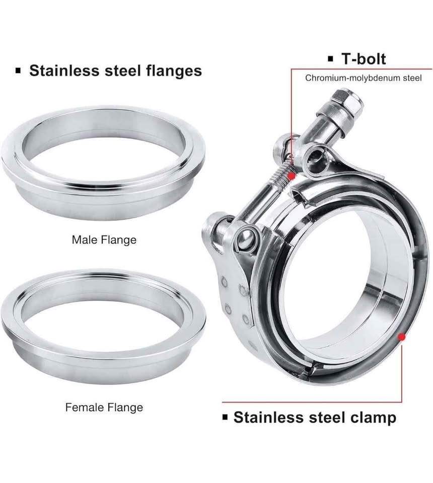 Evil ENERGY V Band Clamp with Flange Male Female Stainless Steel - photo 3