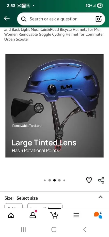 ILM Adult Bike Helmet with USB Rechargeable LED Light-Med image indicator(4)