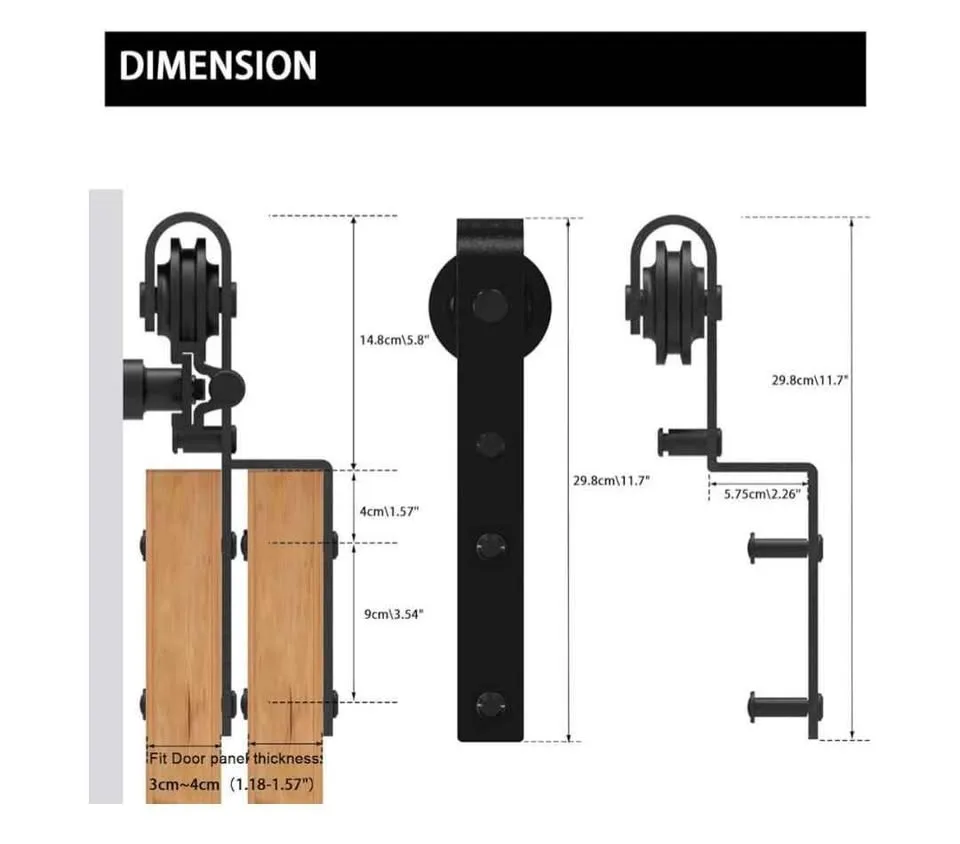 CCJH Bypass Sliding Barn Door Hardware Kit image indicator(2)