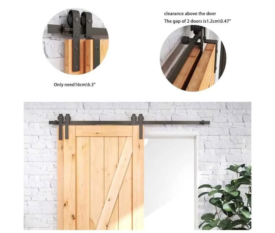 CCJH Bypass Sliding Barn Door Hardware Kit image indicator(5)