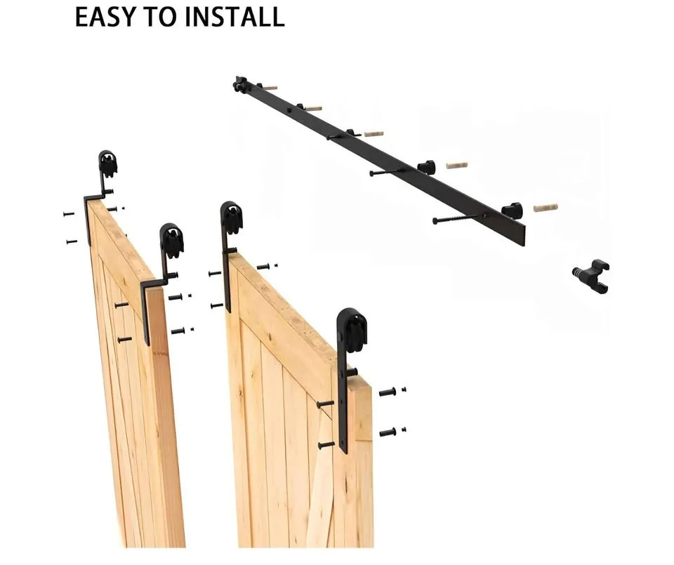 CCJH Bypass Sliding Barn Door Hardware Kit image indicator(6)