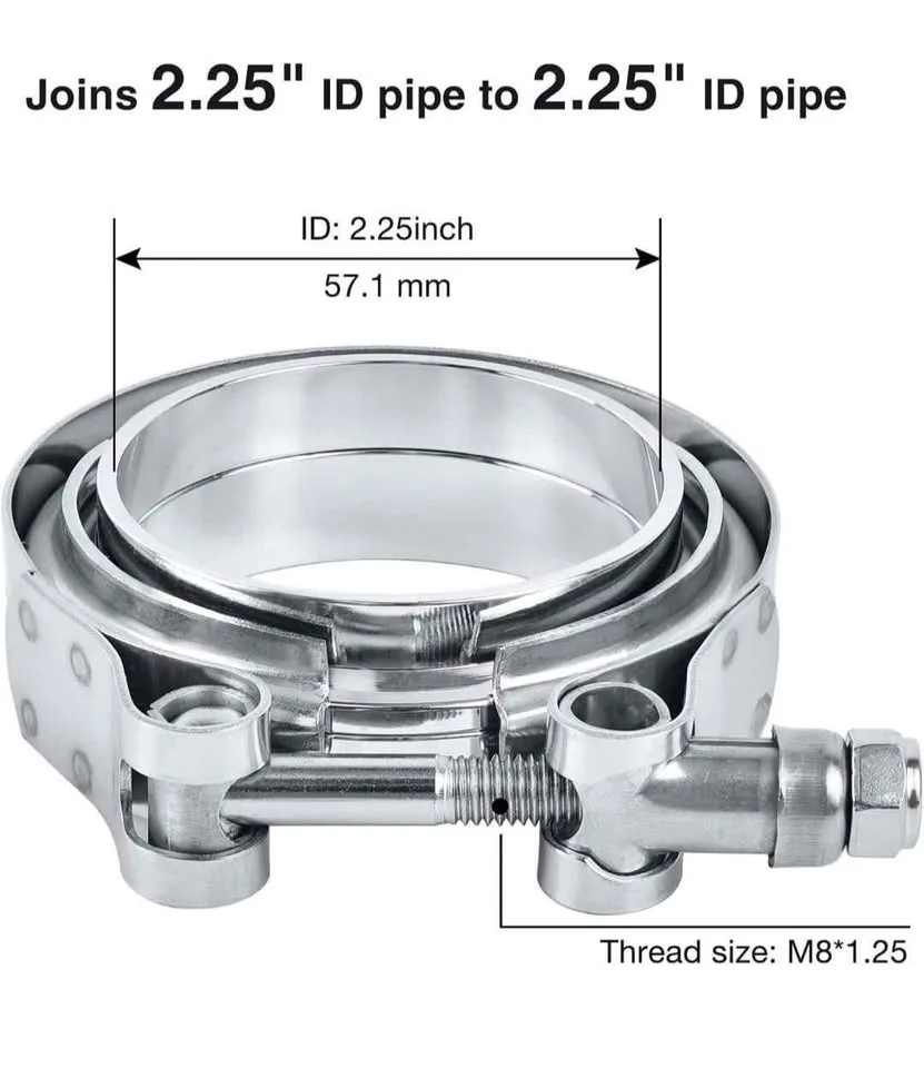 Evil ENERGY V Band Clamp with Flange Male Female Stainless Steel image indicator(2)