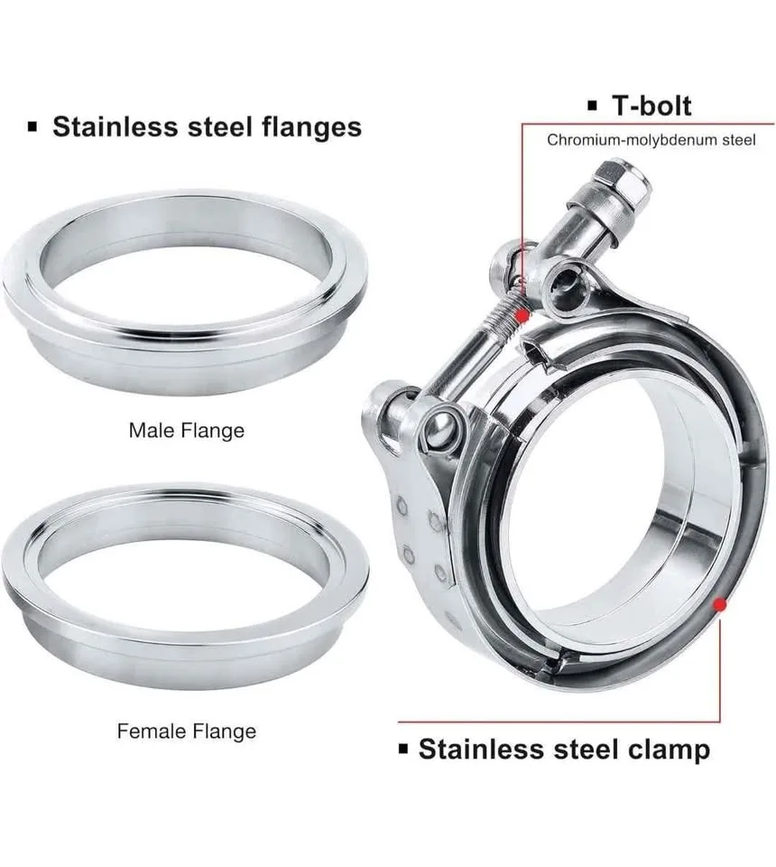 Evil ENERGY V Band Clamp with Flange Male Female Stainless Steel image indicator(3)