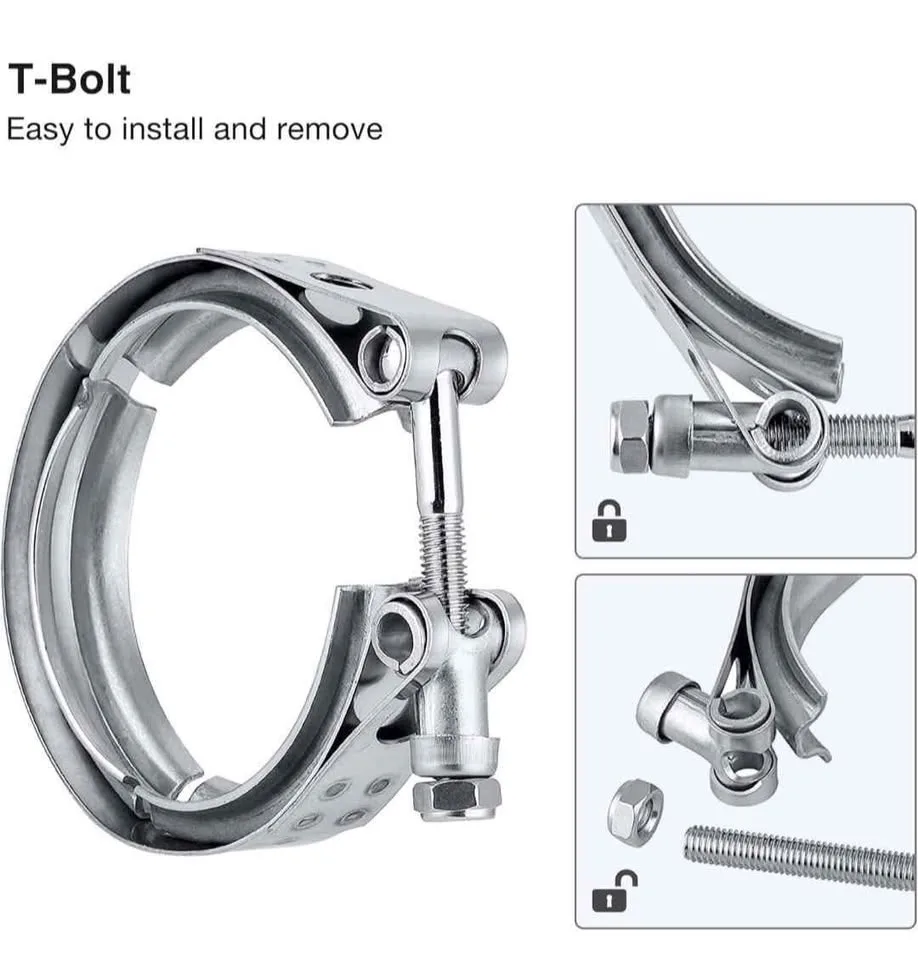 Evil ENERGY V Band Clamp with Flange Male Female Stainless Steel image indicator(4)