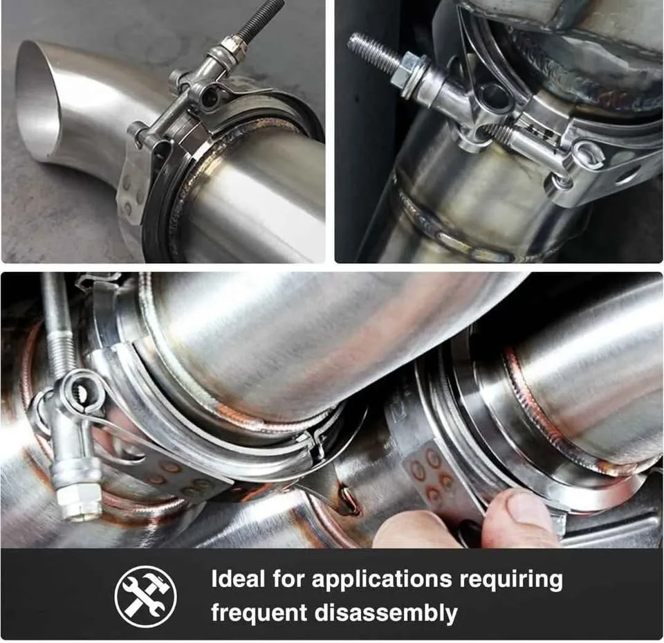 Evil ENERGY V Band Clamp with Flange Male Female Stainless Steel image indicator(5)