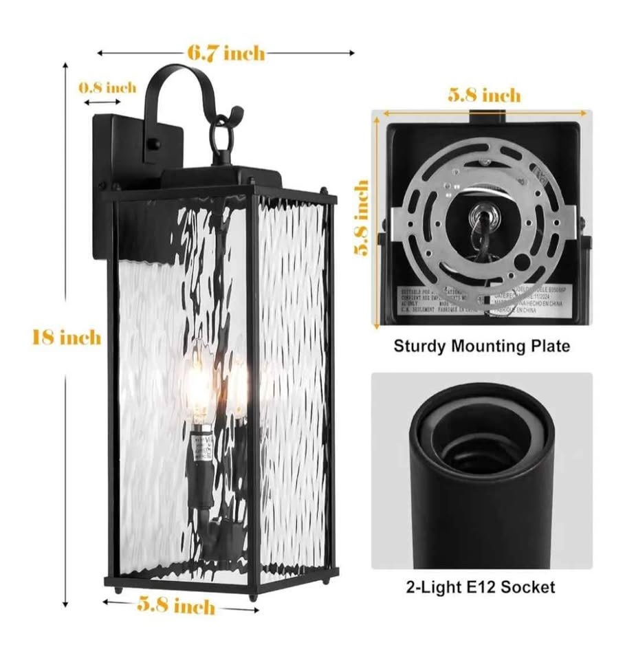 Sparluvix Outdoor Light Fixture with 2-Light Candelabra - photo 5