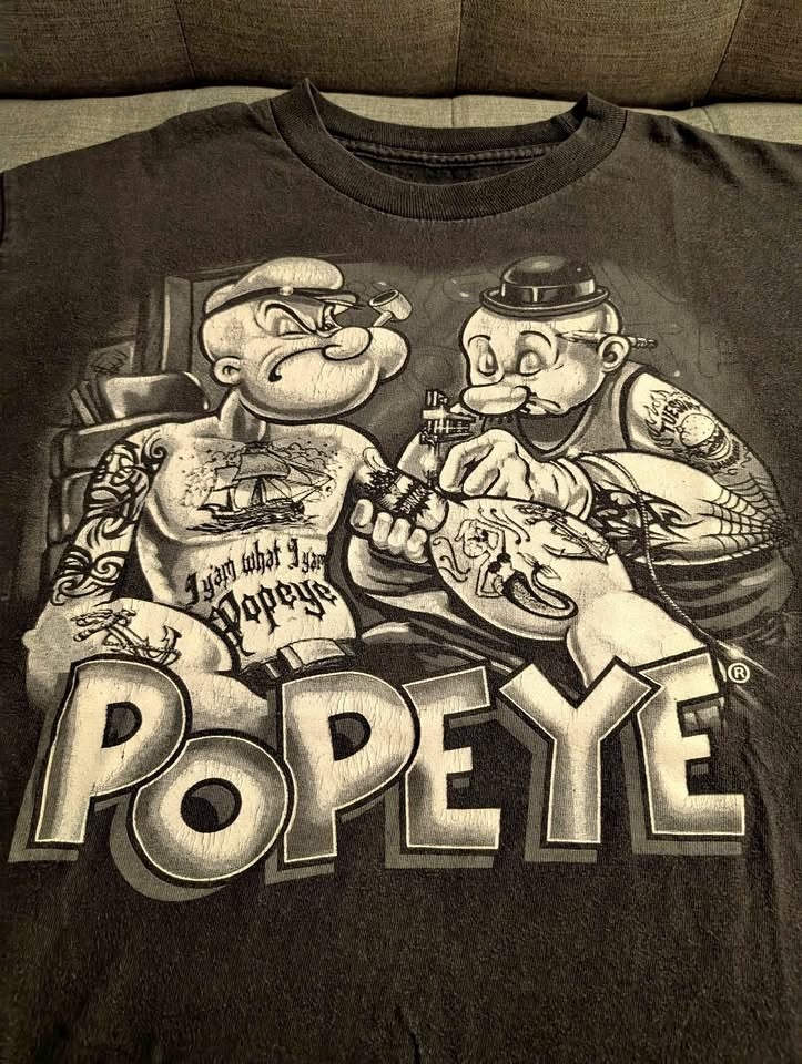 Popeye getting tattooed t-shirt