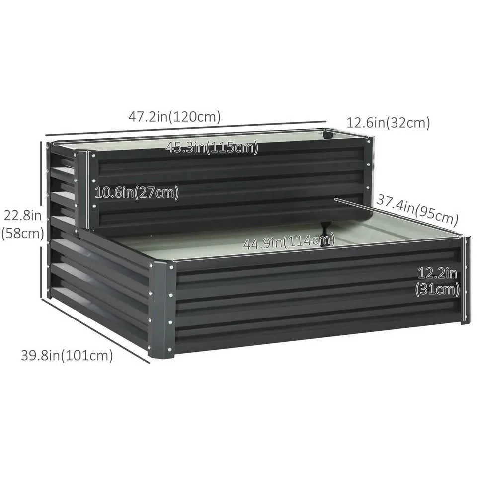 Outsunny 2 Tier Raised Garden Bed image indicator(3)