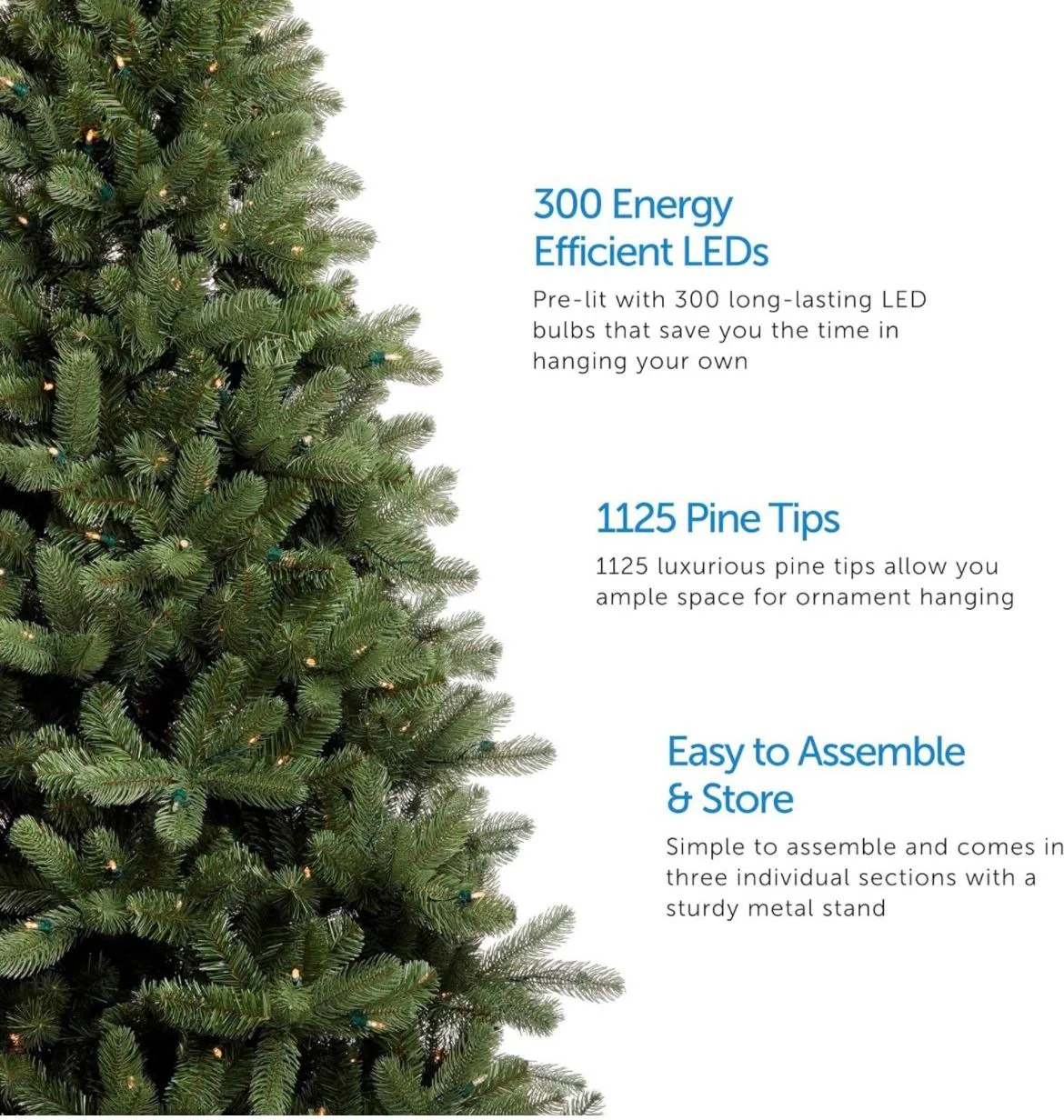 6.5ft Pine Tips Pre-lit Christmas Tree image indicator(2)
