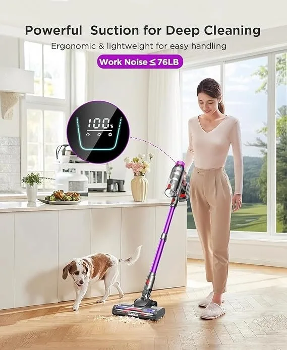 MQDXE Cordless Stick Vacuum Cleaner: 550W Powerful Suction, Used