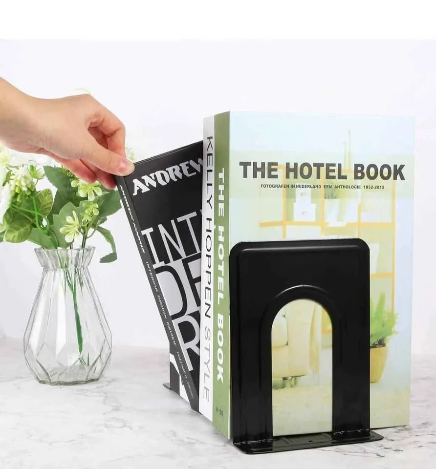 Heavy Duty Bookends for Shelves, Black, 16 pcs image indicator(2)