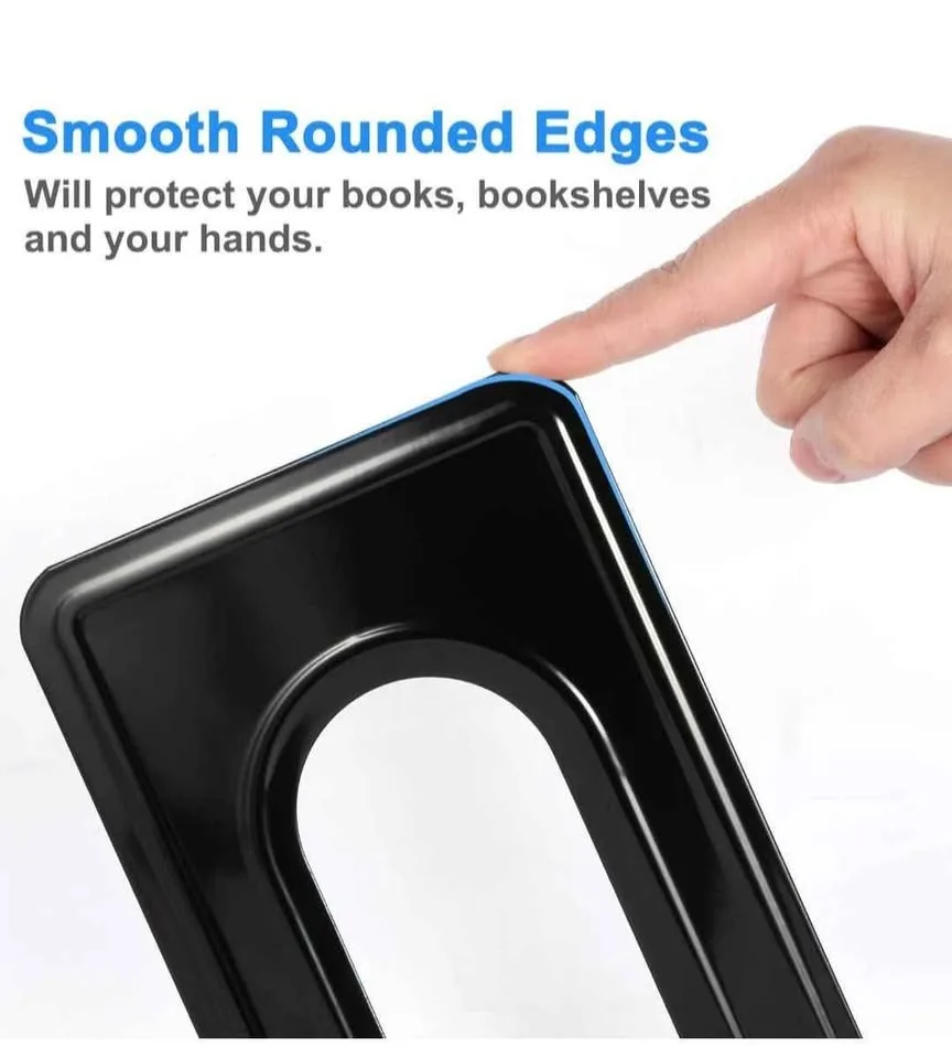 Heavy Duty Bookends for Shelves, Black, 16 pcs image indicator(5)