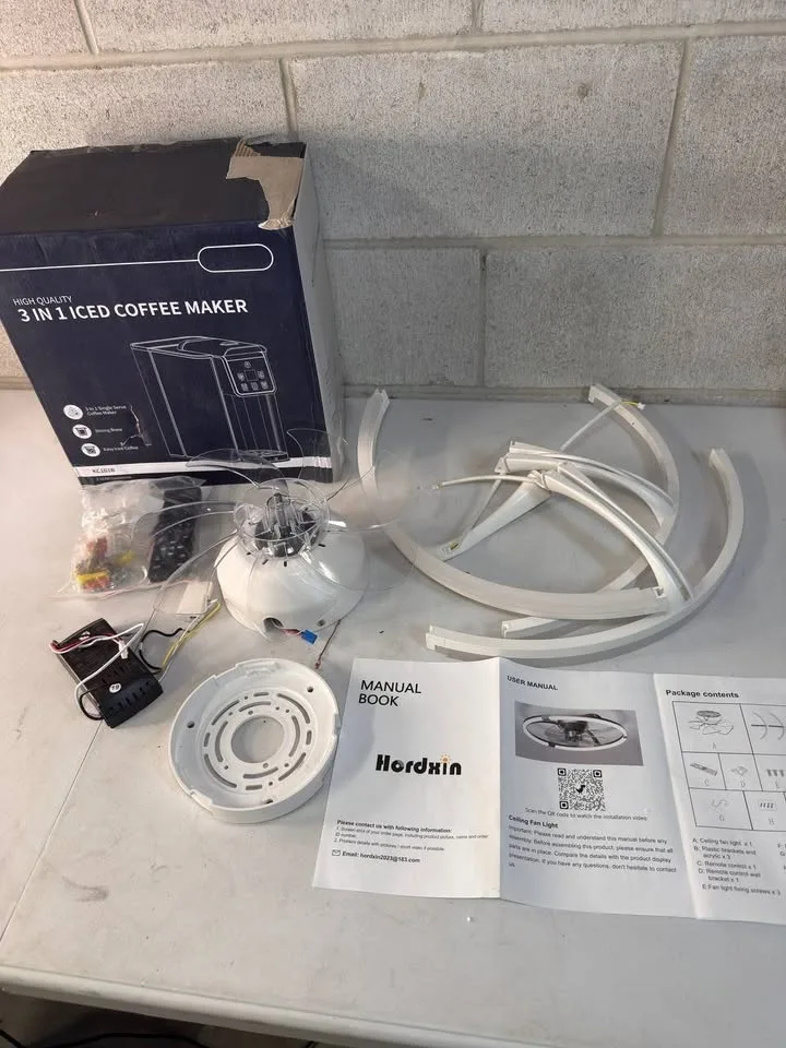 Hordxin Flush Mount Ceiling Fans with Lights and Remote image indicator(2)