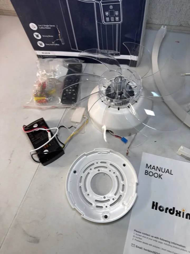 Hordxin Flush Mount Ceiling Fans with Lights and Remote image indicator(3)