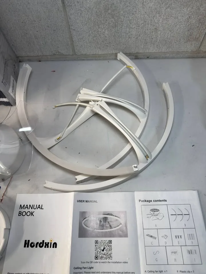 Hordxin Flush Mount Ceiling Fans with Lights and Remote image indicator(4)