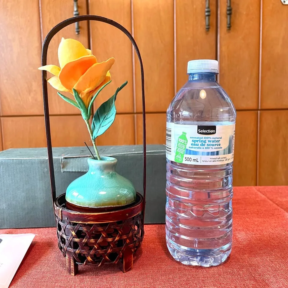 Vintage Japanese Flower Vase with Bamboo Basket image indicator(7)