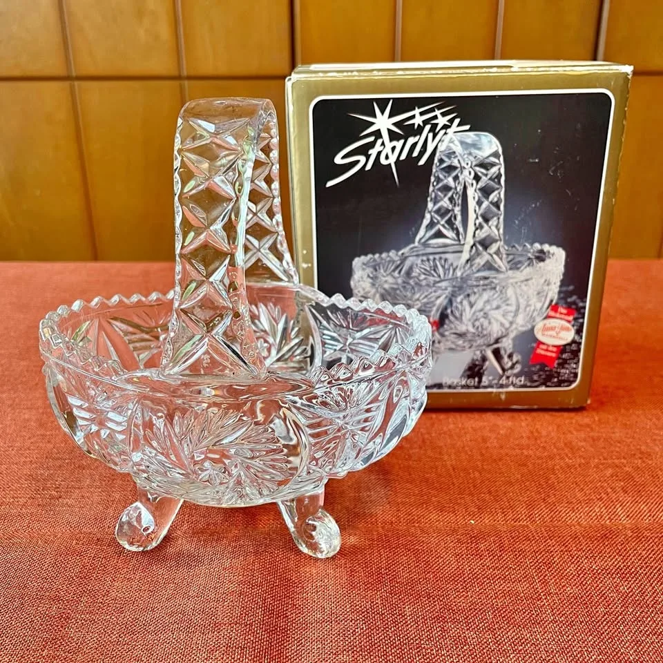 Vintage Crystal Basket by Annahütte