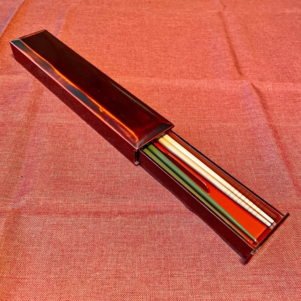 70s Chopsticks Case Lacquer Vintage