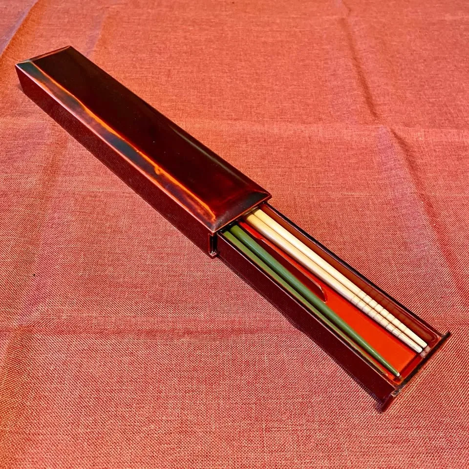 70s Chopsticks Case Lacquer Vintage