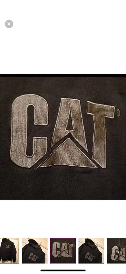 Caterpillar Hoodie Mens Large Black Construction Sweatshirt CAT image indicator(4)