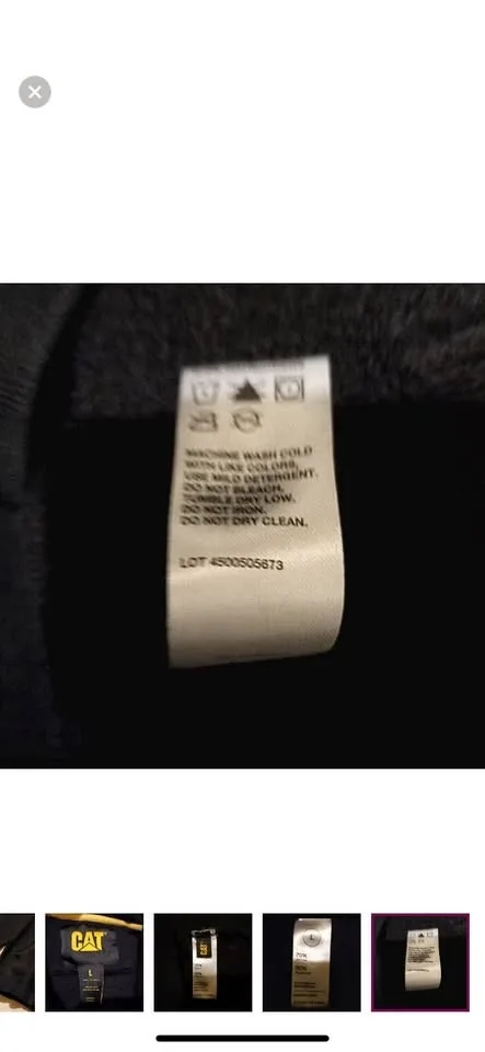 Caterpillar Hoodie Mens Large Black Construction Sweatshirt CAT image indicator(10)