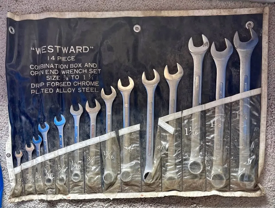 WESTWARD Wrench Set: 3/8”-1 1/4”