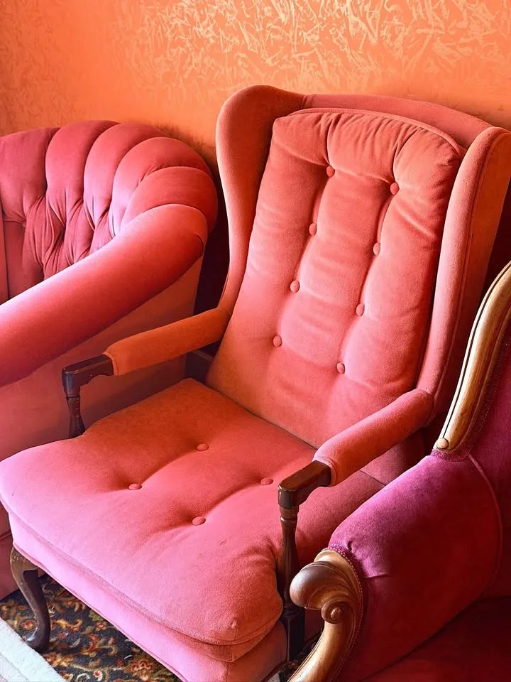 Vintage wingback armchair