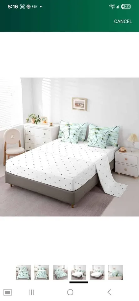 New Twin size light comforter + 2 pillow cover + fitted sheet + image indicator(4)