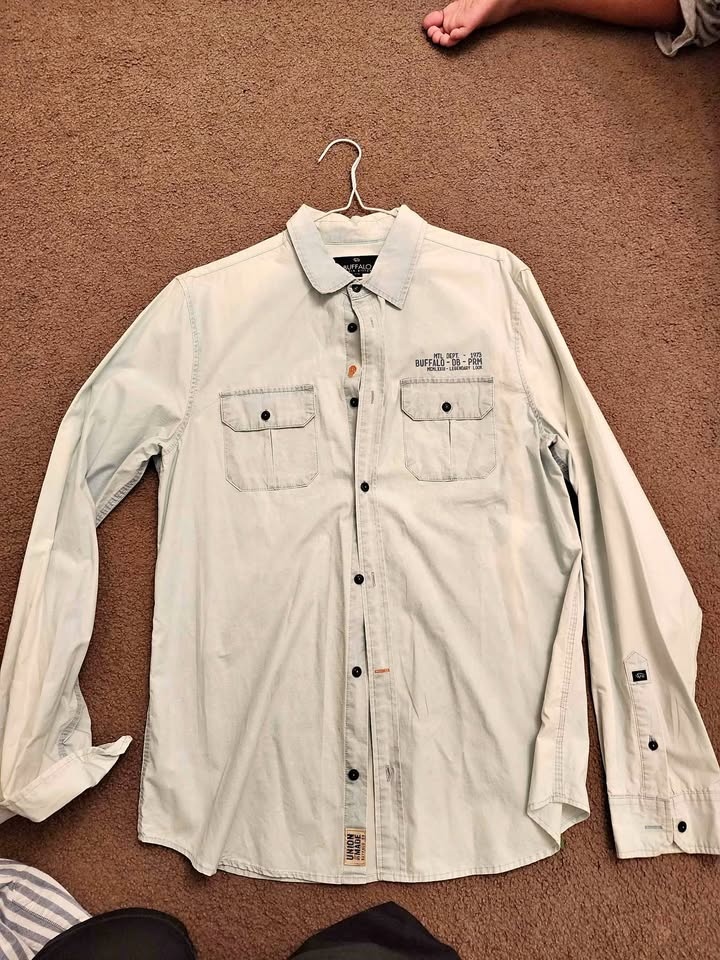 Mens Buffalo button up dress shirt