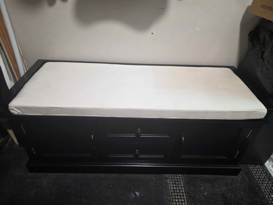Storage Bench with Cushion, 4-Door Shoe Cabinet - photo 2