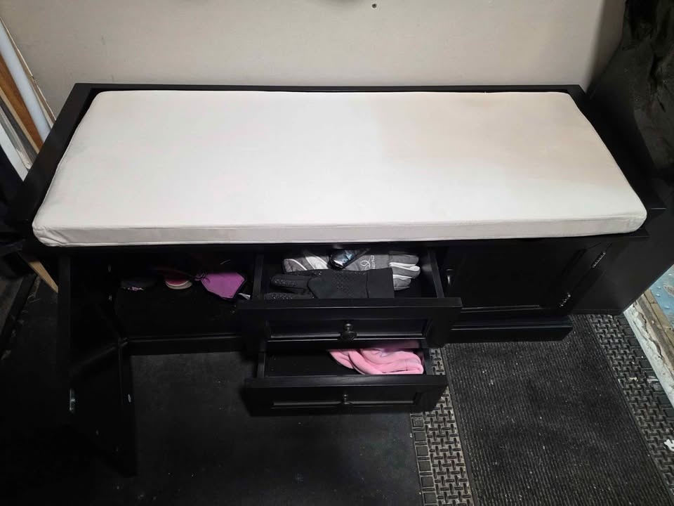 Storage Bench with Cushion, 4-Door Shoe Cabinet - photo 4