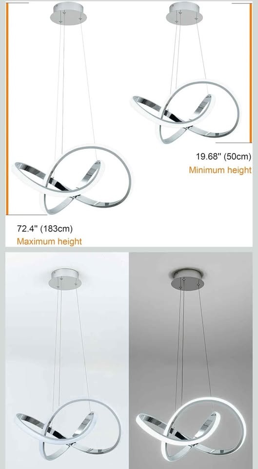 Modern Pendant Light with Irregular Ring Lights LED - photo 4