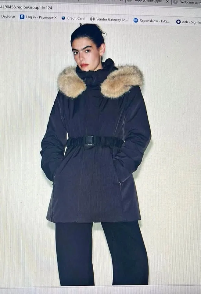 Zara Water and wind protection fur affect puffer size XL