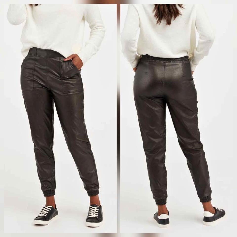 Size XL Spanx Faux Leather Jogger Pants Black